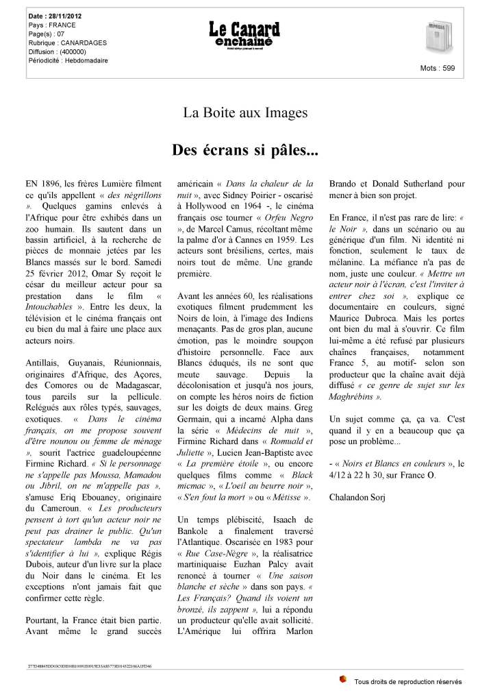 Noirs et blancs en couleur - Le Canard Enchainé (2)