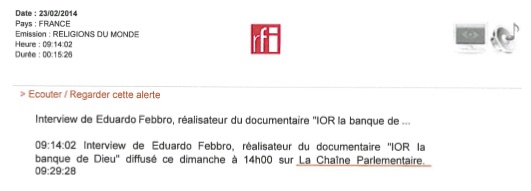 Revue de Presse IOR la banque de Dieu 17