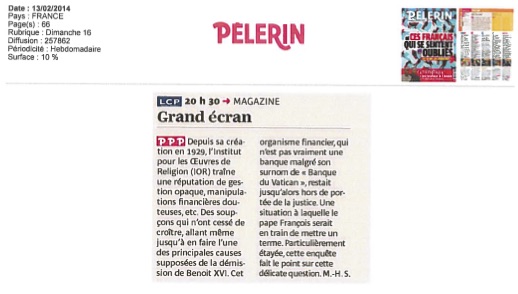 Revue de Presse IOR la banque de Dieu 7