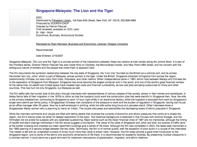 Singapore Malaysia Filmakers New-York